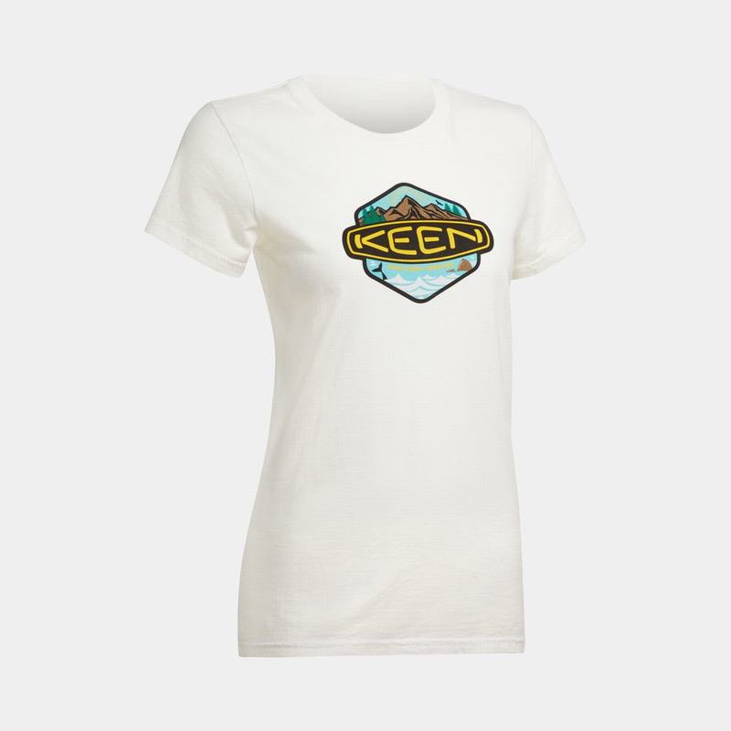 Playeras Keen Badge Para Mujer Blancos - Ropa Keen Mexico (417230-RDW)